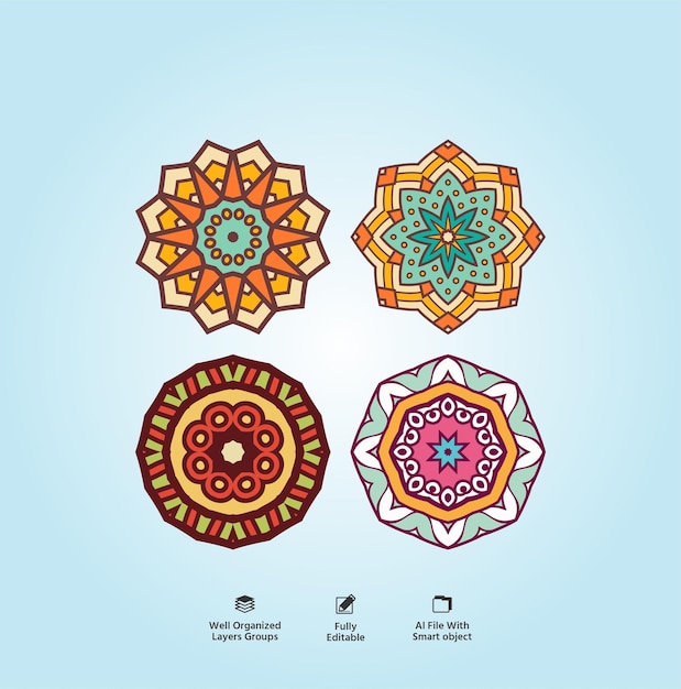 patrón de mandala vectorial