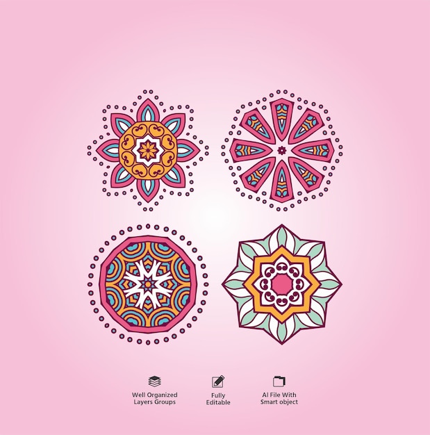 Patrón de mandala vectorial