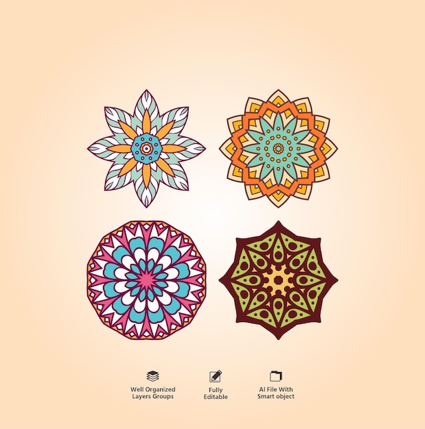 patrón de mandala vectorial