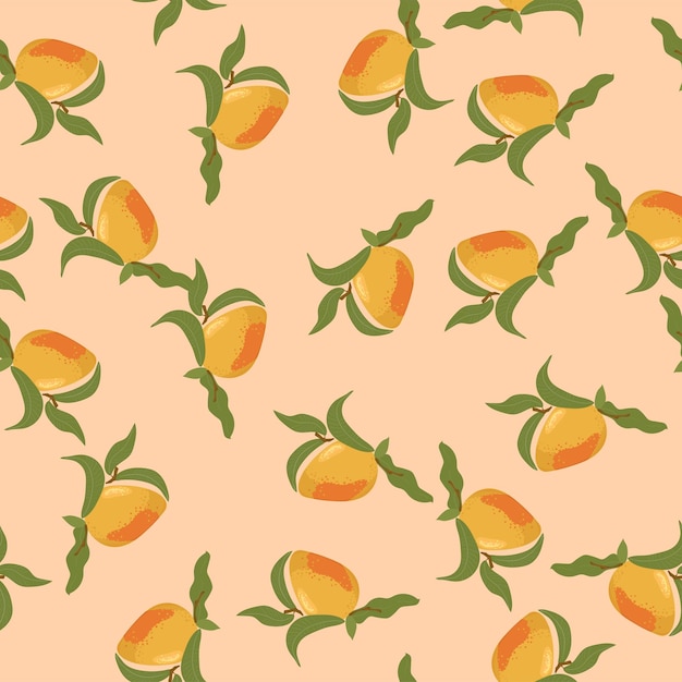 Patrón de mango fruta de patrones sin fisuras ilustración para carteles de fondos de pantalla de tela
