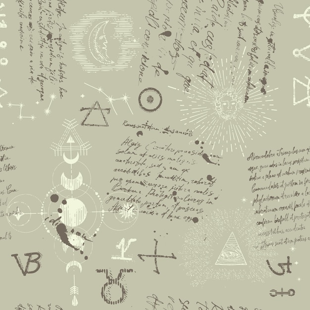 Un patrón con un manuscrito esotérico