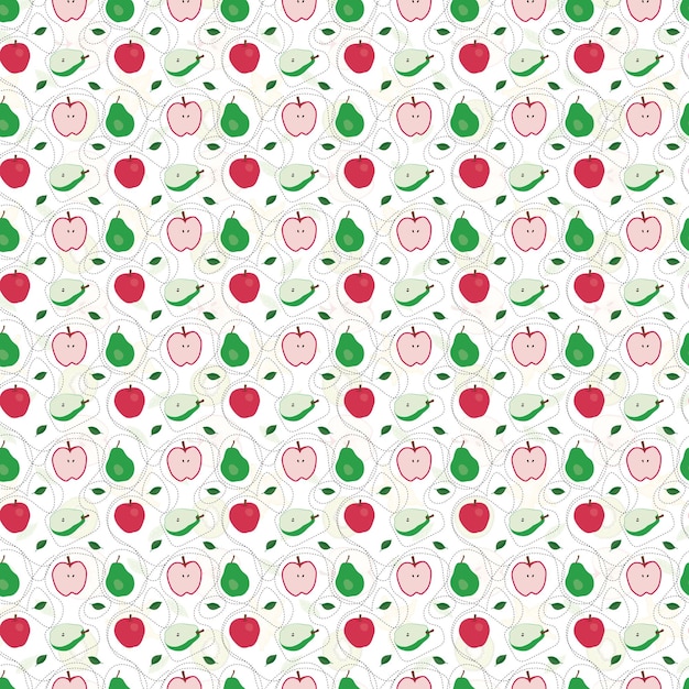 patrón de manzana en un fondo blanco
