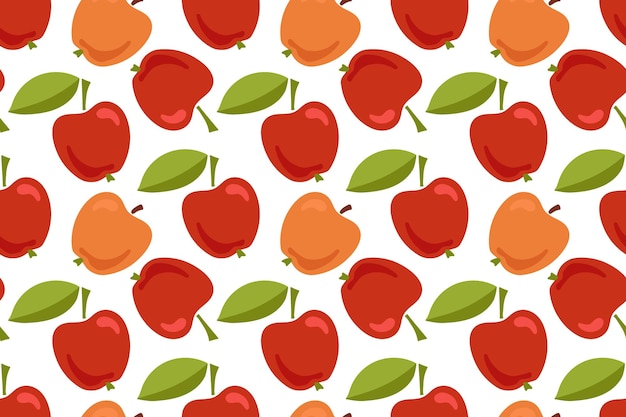 Patrón de manzana roja y naranja