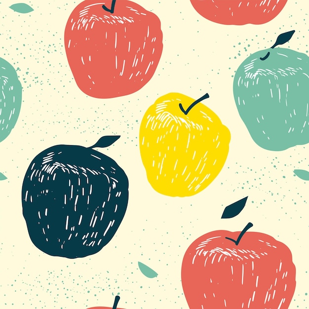 El patrón de manzanas de colores sin costuras
