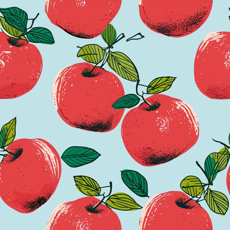El patrón de manzanas de colores sin costuras