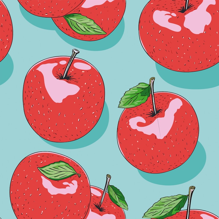 El patrón de manzanas de colores sin costuras