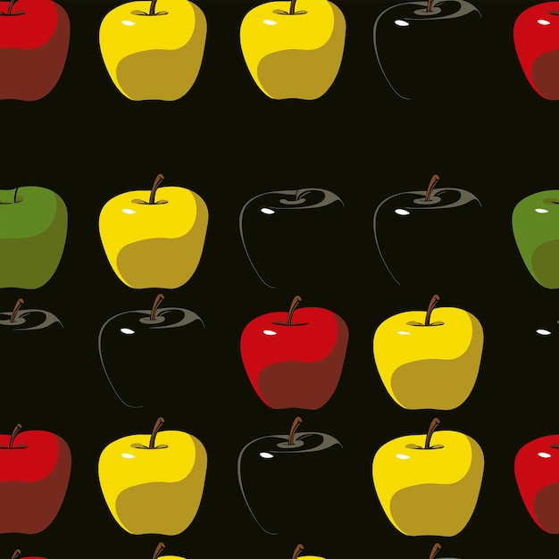 El patrón de manzanas de colores sin costuras
