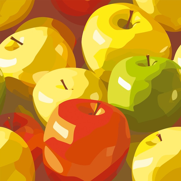 El patrón de manzanas de colores sin costuras