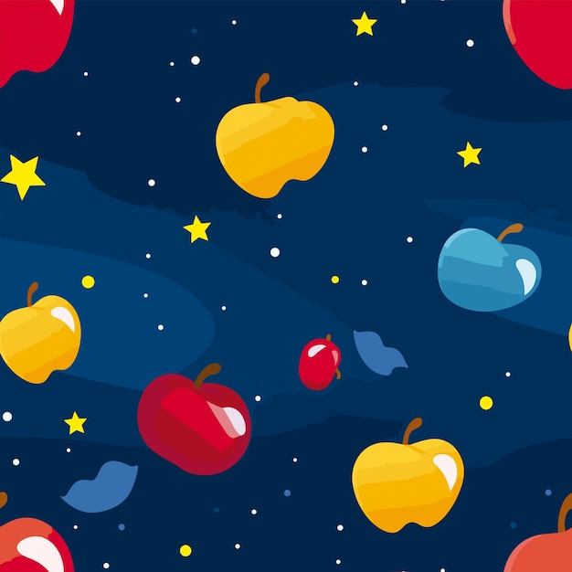 El patrón de manzanas de colores sin costuras
