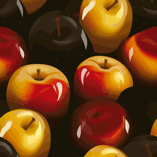 El patrón de manzanas de colores sin costuras