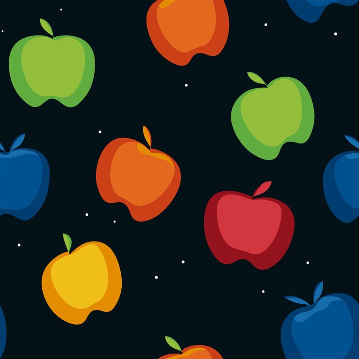 El patrón de manzanas de colores sin costuras
