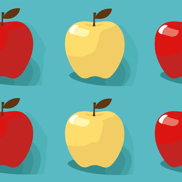 El patrón de manzanas de colores sin costuras
