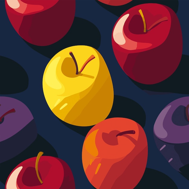 El patrón de manzanas de colores sin costuras