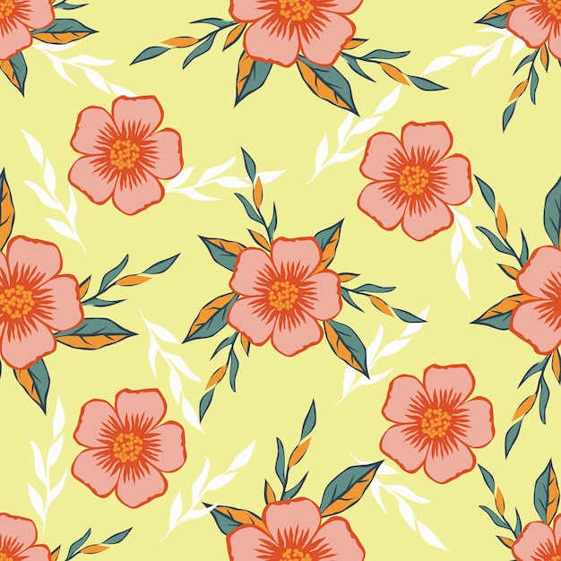 Patrón de margarita floral sin costuras en el vector