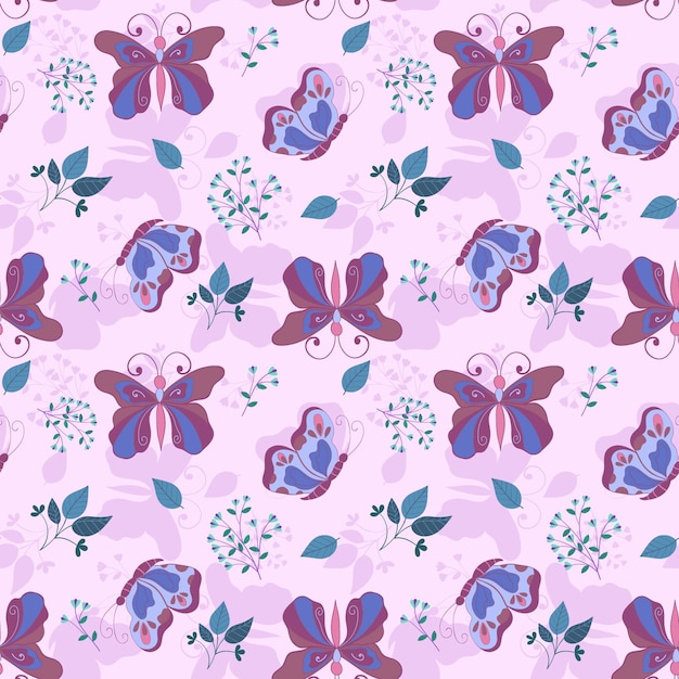 Patrón de mariposa boho dibujado a mano