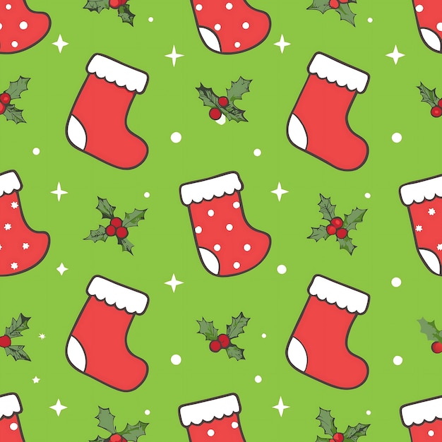 Patrón de medias navideñas festivas para papel de embalaje y decoraciones navideñas