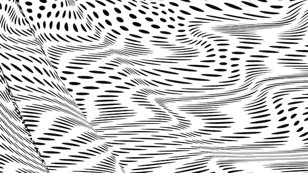 Patrón de medio tono ondulado Un patrón de medio tono elegante con ondas sutiles y distorsión Negro y blanco