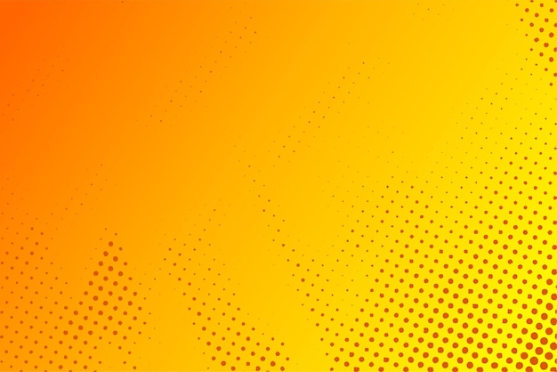 Patrón de medio tono punteado en fondo amarillo naranja textura de arte pop retro abstracta