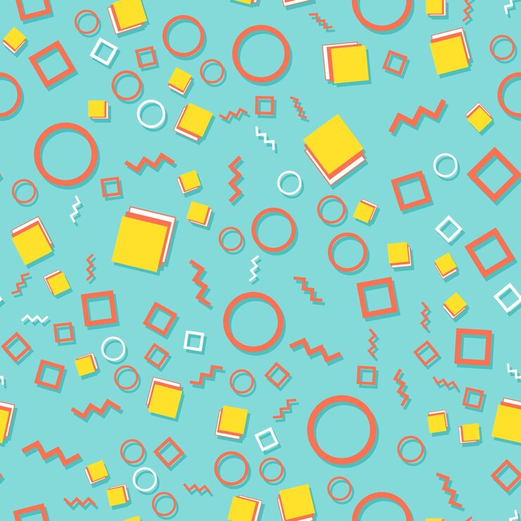 Vector patrón de memphis fondo divertido estilo hipster