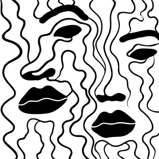 Patrón minimalista vectorial en blanco y negro