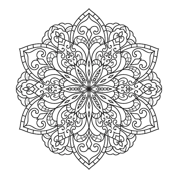 Patrón místico oriental.Mandala de yoga.Ilustración dibujada a mano