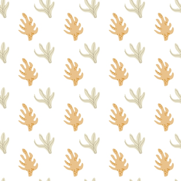 Patrón de moda lindo para niños Algas marinas infantiles Fondo sin costuras