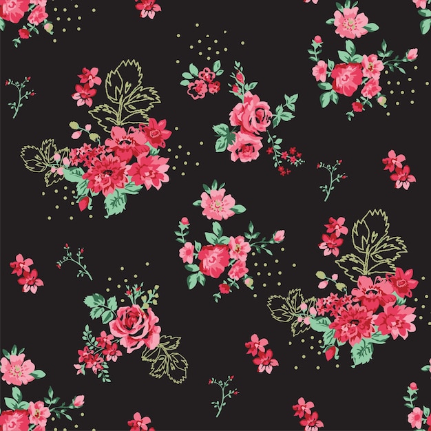 Patrón de moda en pequeñas flores. Fondo floral para textiles.