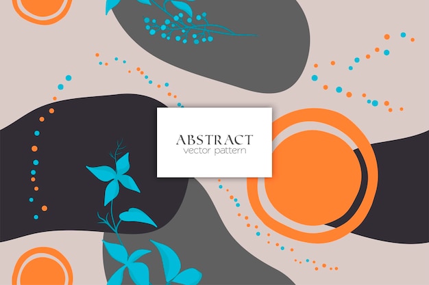 Patrón moderno sin costuras con hojas tropicales elementos geo para arte minimalista impresión textil boho papel pintado decoración ilustración vectorial