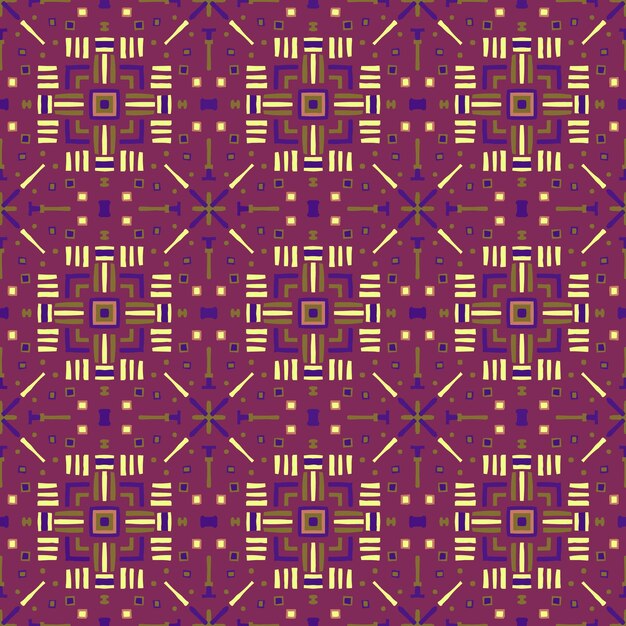 Un patrón morado y amarillo con la palabra zigzag.