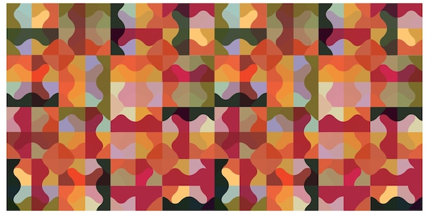 Patrón de mosaico abstractamente colorido con formas onduladas y múltiples tonalidades