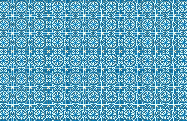Patrón de mosaico azul geométrico hexagonal
