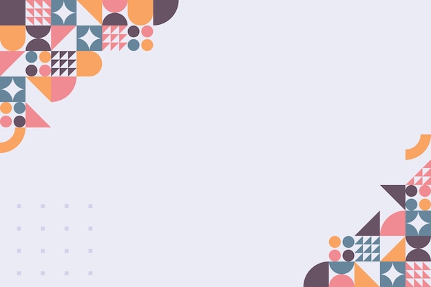 Patrón de mosaico de Bauhaus diseño de fondo plano colorido con diferentes formas de color vector EPS 10