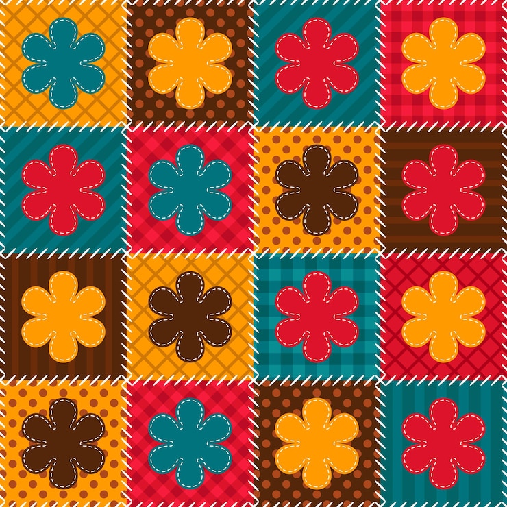 Vector patrón de mosaico colorido en estilo retro para mantel de hule u otro diseño textil