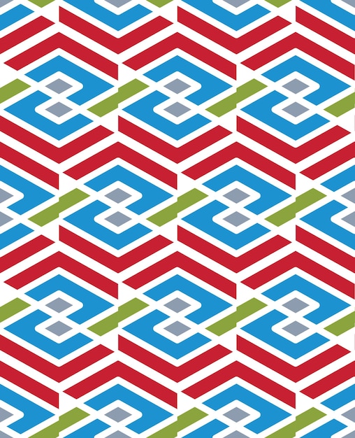 Patrón mosaico sin costuras con líneas paralelas y elementos geométricos, textiles decorativos infinitos, revestimiento texturizado vectorial abstracto. Entrelaza la ilustración colorida.