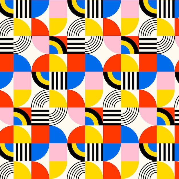 Patrón de mosaico geométrico de diseño plano