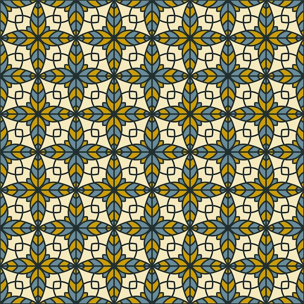 Patrón de mosaico de vector transparente de geometría floral creativa resumen