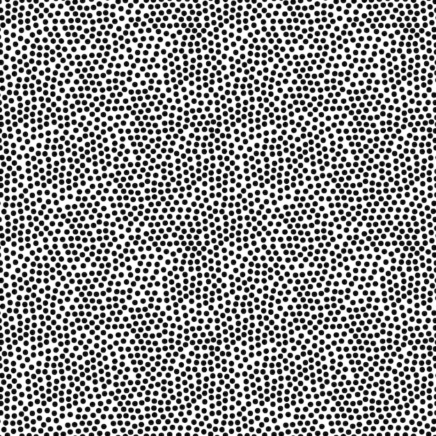 Patrón moteado monocromático sin costuras Patrón negro abstracto retro sobre un fondo blanco