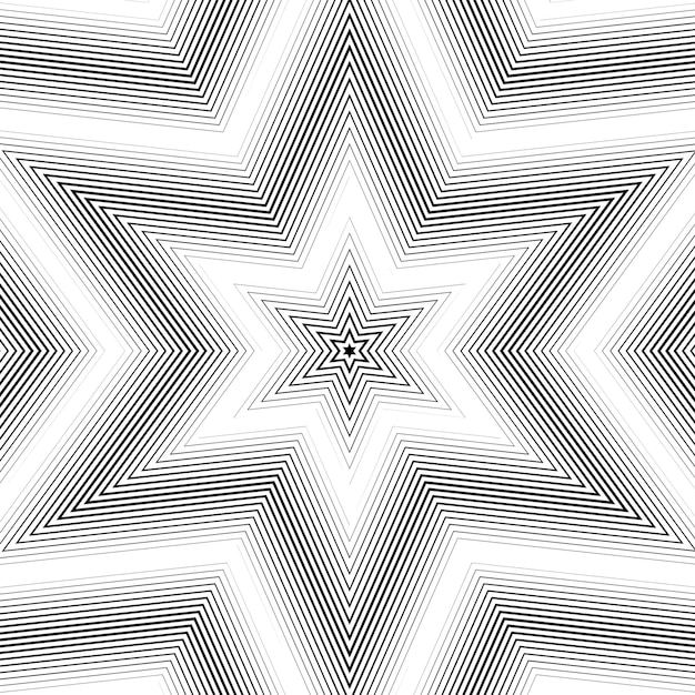 Patrón muaré, fondo monocromático con efecto de trance. ilusión óptica, creativo fondo gráfico vectorial en blanco y negro.