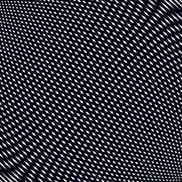 Patrón muaré, fondo op art. Fondo hipnótico relajante con líneas negras geométricas. Mosaico vectorial abstracto.