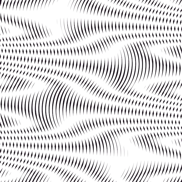 Patrón muaré, fondo op art. telón de fondo hipnótico con líneas negras geométricas. mosaico vectorial abstracto.