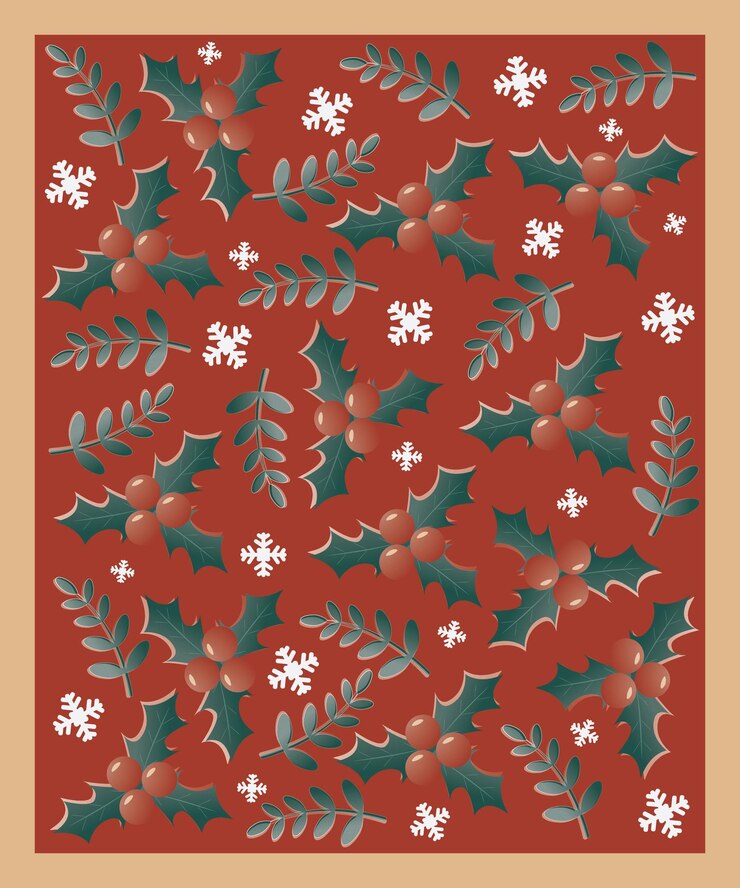 Patrón de muérdago navideño