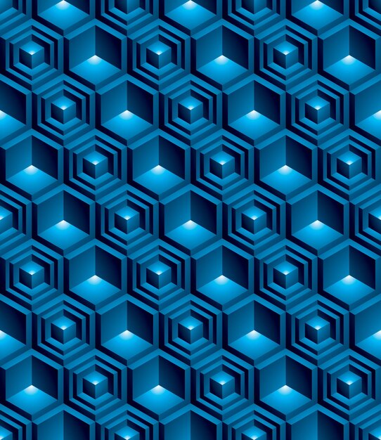 Patrón multicolor continuo futurista, fondo abstracto de motivo ilusorio con figuras geométricas 3d. Fondo transparente decorativo colorido, se puede utilizar para diseño y textil.