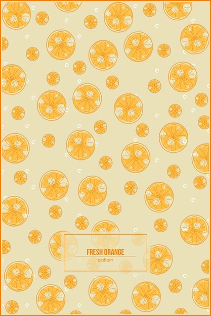 patrón naranja fresco para el diseño de volantes de vitamina C