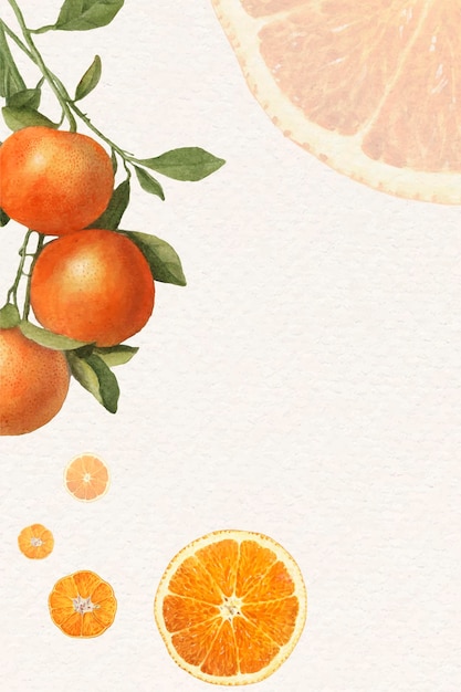 Patron naranja natural fresco dibujado a mano