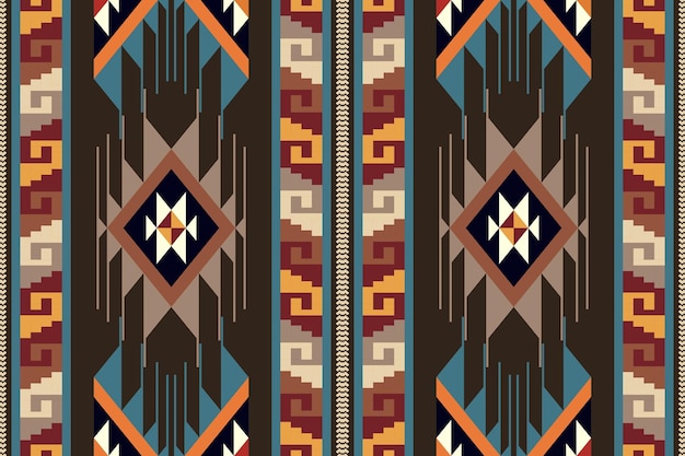 patrón nativo americano tribal indiano ornamento patrón geométrico textil étnico textura tribal azteca