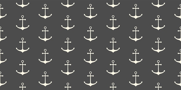 Patrón náutico sin costuras con anclas de barco geométricas