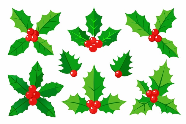 un patrón de Navidad con acebo y acebo