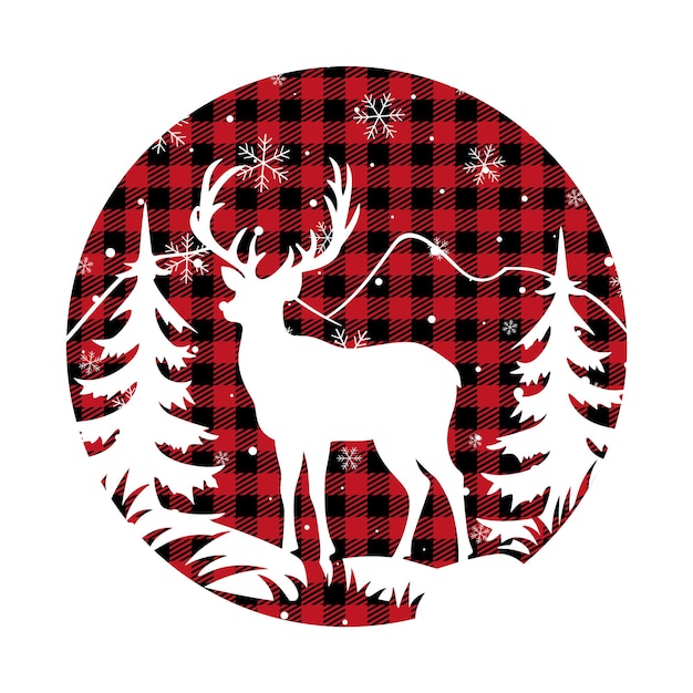 Patrón de Navidad y Año Nuevo en el fondo festivo Buffalo Plaid para diseño e impresión