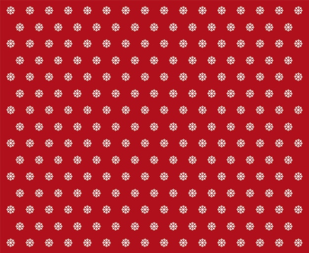 Patrón de Navidad con copos de nieve blancos sobre fondo rojo, decoración de Navidad, ilustración vectorial