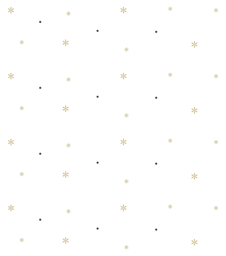 Vector patrón de navidad con copos de nieve dorados, decoración de papel de regalo de navidad, ilustración vectorial